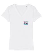 SINGLE & FABULOUS 1 lateral Tricou mânecă scurtă guler V Damă Evoker