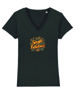 SINGLE & FABULOUS 2 Tricou mânecă scurtă guler V Damă Evoker