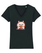 SINGLE & DELICIOUS 1 Tricou mânecă scurtă guler V Damă Evoker