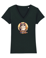 SINGLE & DELICIOUS 2 Tricou mânecă scurtă guler V Damă Evoker