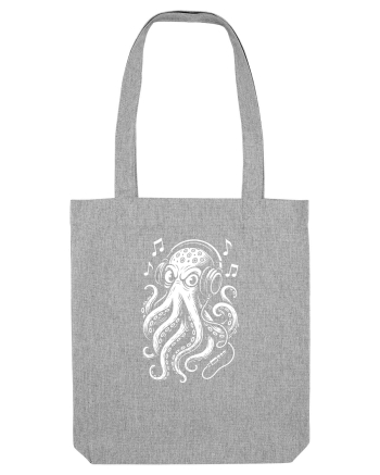 Caracatiță DJ cu căști – ilustrație alb-negru muzicală Heather Grey