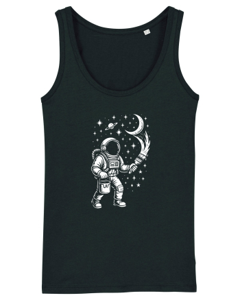 Astronaut pictor în spațiu – ilustratie cosmică Black
