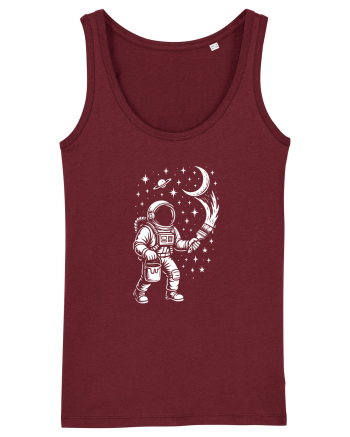 Astronaut pictor în spațiu – ilustratie cosmică Burgundy
