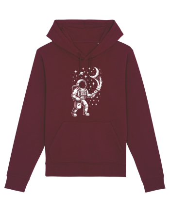 Astronaut pictor în spațiu – ilustratie cosmică Burgundy
