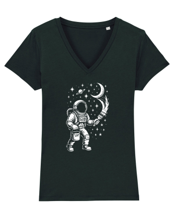 Astronaut pictor în spațiu – ilustratie cosmică Black