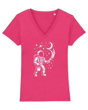 Astronaut pictor în spațiu – ilustratie cosmică Raspberry