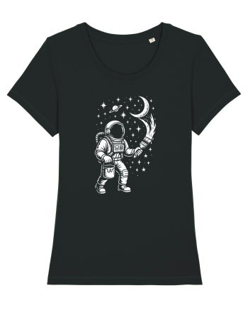 Astronaut pictor în spațiu – ilustratie cosmică Black