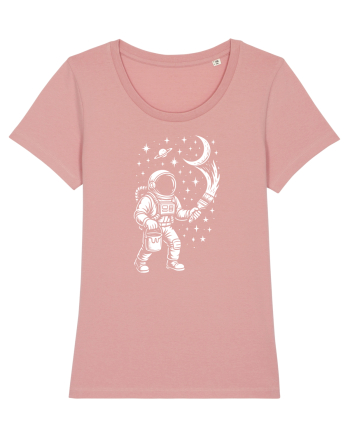 Astronaut pictor în spațiu – ilustratie cosmică Canyon Pink