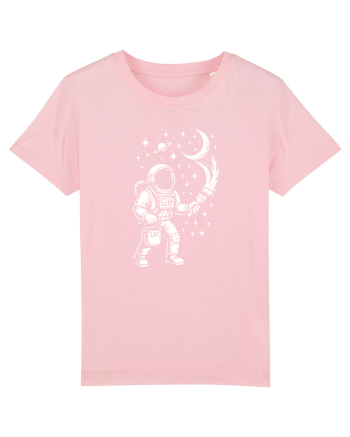 Astronaut pictor în spațiu – ilustratie cosmică Cotton Pink