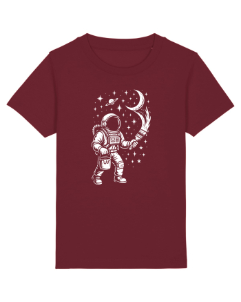 Astronaut pictor în spațiu – ilustratie cosmică Burgundy