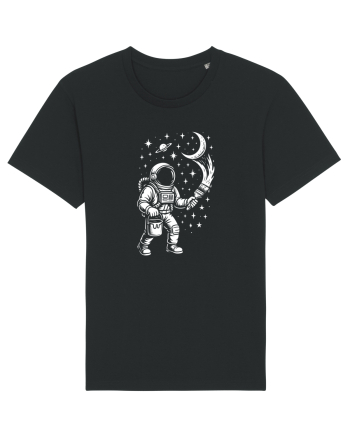 Astronaut pictor în spațiu – ilustratie cosmică Black