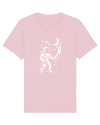 Astronaut pictor în spațiu – ilustratie cosmică Cotton Pink