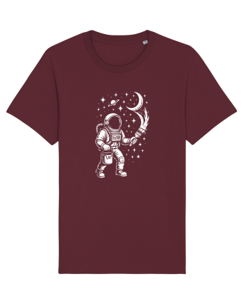 Astronaut pictor în spațiu – ilustratie cosmică Burgundy