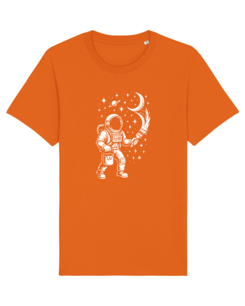 Astronaut pictor în spațiu – ilustratie cosmică Bright Orange