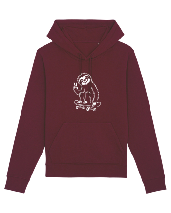 Leneș pe skateboard – ilustrație alb-negru cool Burgundy