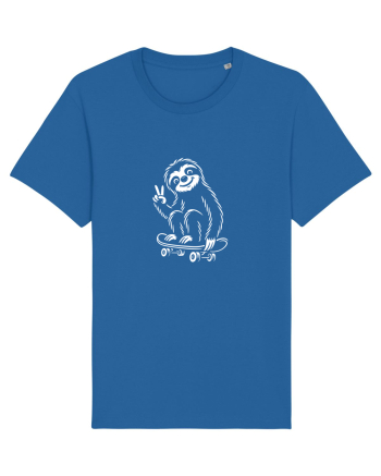 Leneș pe skateboard – ilustrație alb-negru cool Royal Blue