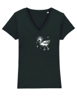 Rața Care Nu Așteaptă Rândul Tricou mânecă scurtă guler V Damă Evoker
