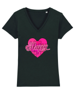 Happy  Tricou mânecă scurtă guler V Damă Evoker