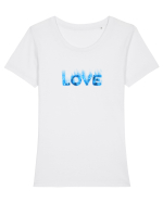 Love Tricou mânecă scurtă guler larg fitted Damă Expresser