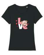 Love Tricou mânecă scurtă guler larg fitted Damă Expresser