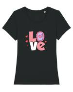 Love Tricou mânecă scurtă guler larg fitted Damă Expresser