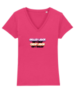 Skilled Labor 3D Tricou mânecă scurtă guler V Damă Evoker