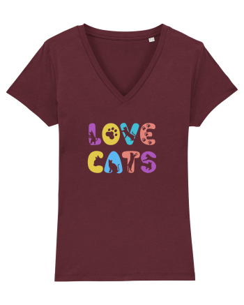 Love cats Burgundy