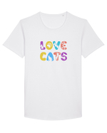 Love cats Tricou mânecă scurtă guler larg Bărbat Skater