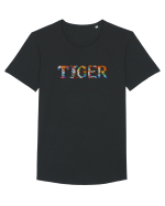 Tiger Tricou mânecă scurtă guler larg Bărbat Skater
