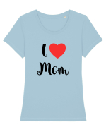 I love mom Tricou mânecă scurtă guler larg fitted Damă Expresser