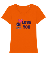 I love you Tricou mânecă scurtă guler larg fitted Damă Expresser