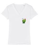 STILL UNBOTHERED - CACTUS DRAGALAS - INIMA NECUCERITA INCA - lateral Tricou mânecă scurtă guler V Damă Evoker