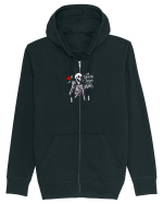 UNTIL DEATH SENDS US MEMES - schelet cu trandafir Hanorac cu fermoar Unisex Connector
