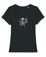 UNTIL DEATH SENDS US MEMES - schelet cu trandafir Tricou mânecă scurtă guler larg fitted Damă Expresser
