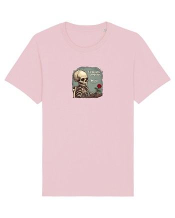 UNTIL DEATH SENDS US MEMES - schelet cu trandafir 2 Cotton Pink