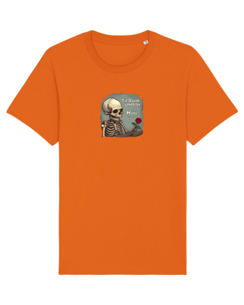 UNTIL DEATH SENDS US MEMES - schelet cu trandafir 2 Bright Orange