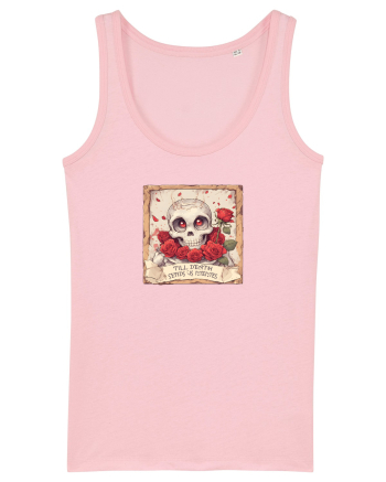 UNTIL DEATH SENDS US MEMES - schelet cu trandafiri 3 Cotton Pink