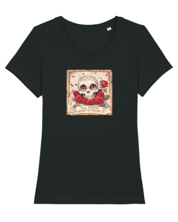 UNTIL DEATH SENDS US MEMES - schelet cu trandafiri 3 Black