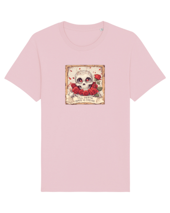 UNTIL DEATH SENDS US MEMES - schelet cu trandafiri 3 Cotton Pink