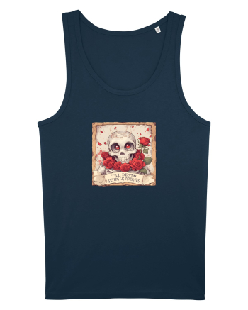 UNTIL DEATH SENDS US MEMES - schelet cu trandafiri 3 Navy