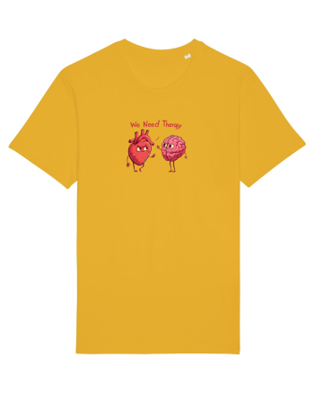 WE NEED THERAPY - AVEM NEVOIE DE TERAPIE - inima certata cu creierul Spectra Yellow