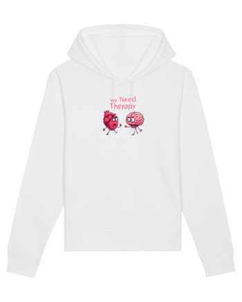 WE NEED THERAPY - AVEM NEVOIE DE TERAPIE - inima certata cu creierul 2 White