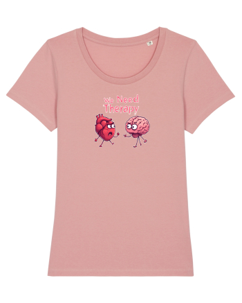WE NEED THERAPY - AVEM NEVOIE DE TERAPIE - inima certata cu creierul 2 Canyon Pink