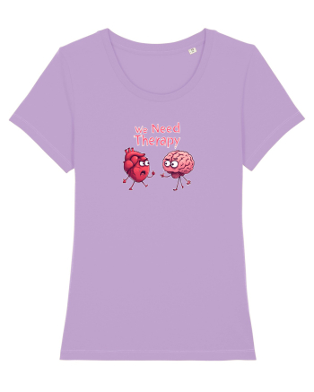 WE NEED THERAPY - AVEM NEVOIE DE TERAPIE - inima certata cu creierul 2 Lavender Dawn