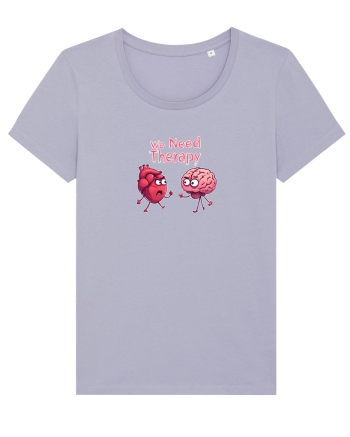 WE NEED THERAPY - AVEM NEVOIE DE TERAPIE - inima certata cu creierul 2 Lavender