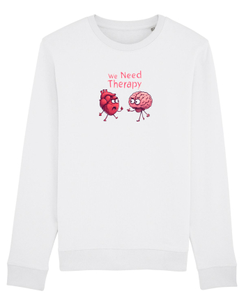 WE NEED THERAPY - AVEM NEVOIE DE TERAPIE - inima certata cu creierul 2 White