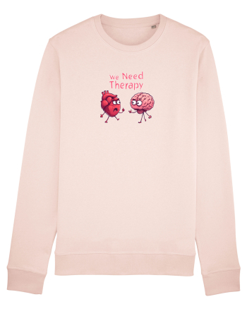 WE NEED THERAPY - AVEM NEVOIE DE TERAPIE - inima certata cu creierul 2 Candy Pink
