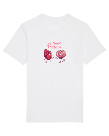 WE NEED THERAPY - AVEM NEVOIE DE TERAPIE - inima certata cu creierul 2 White