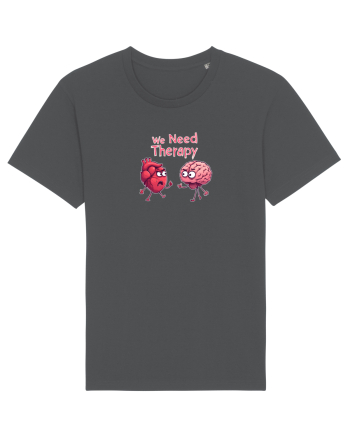 WE NEED THERAPY - AVEM NEVOIE DE TERAPIE - inima certata cu creierul 2 Anthracite