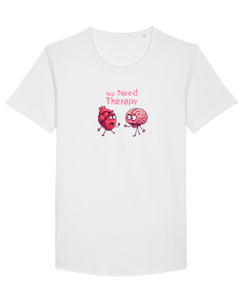 WE NEED THERAPY - AVEM NEVOIE DE TERAPIE - inima certata cu creierul 2 White